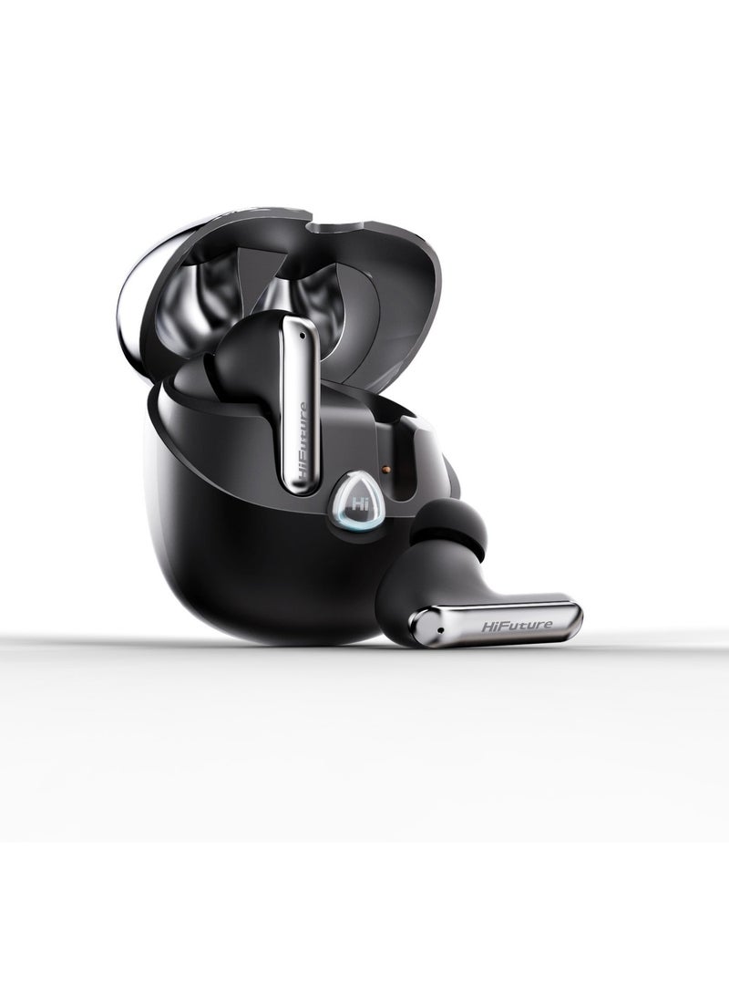 هاي فيوتشر سماعات أذن لاسلكية Hifuture Sonic Air بتقنية بلوتوث 5.3 - خاصية إلغاء الضوضاء ENC، صوت ستيريو عالي الدقة، تحكم باللمس، عمر بطارية طويل مع علبة شحن - Image 3